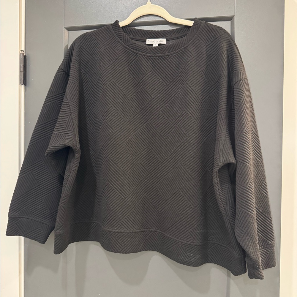 Black Textured Sweatshirt